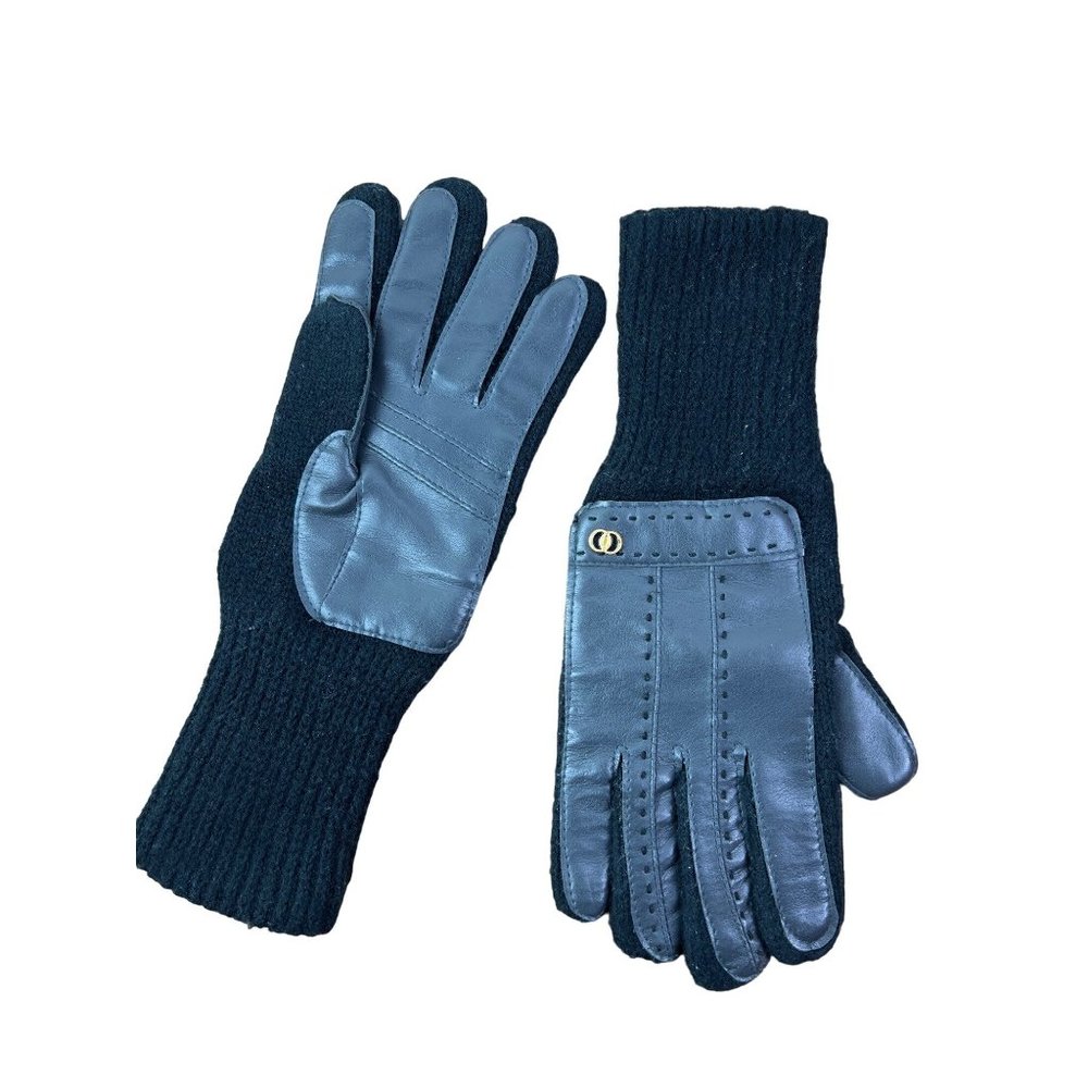 Vintage Gloves Leather Knit Retro Authentic Design Winter Accessories